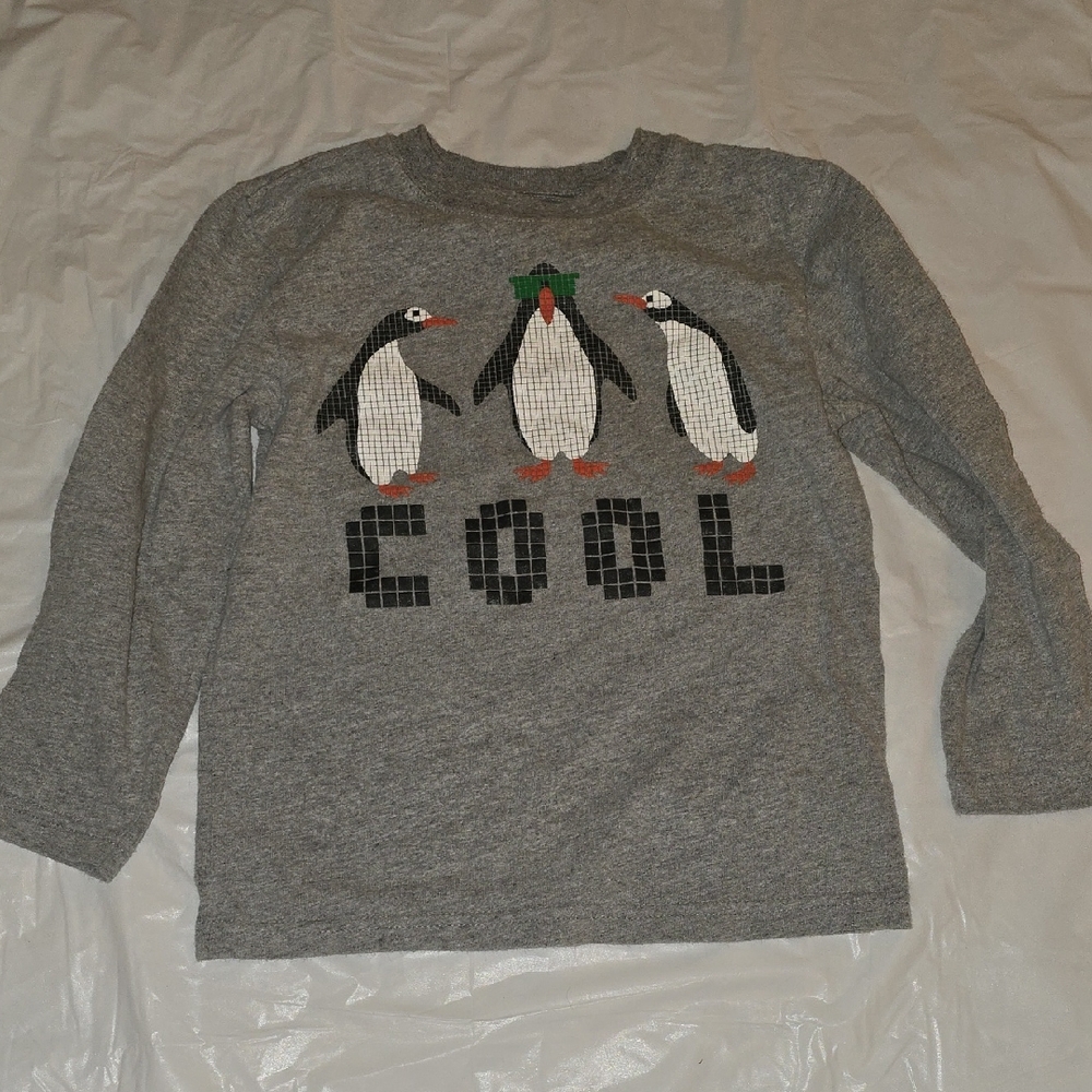 Garanimals Boys Penguin Graphic Long Sleeved Shirt 5T